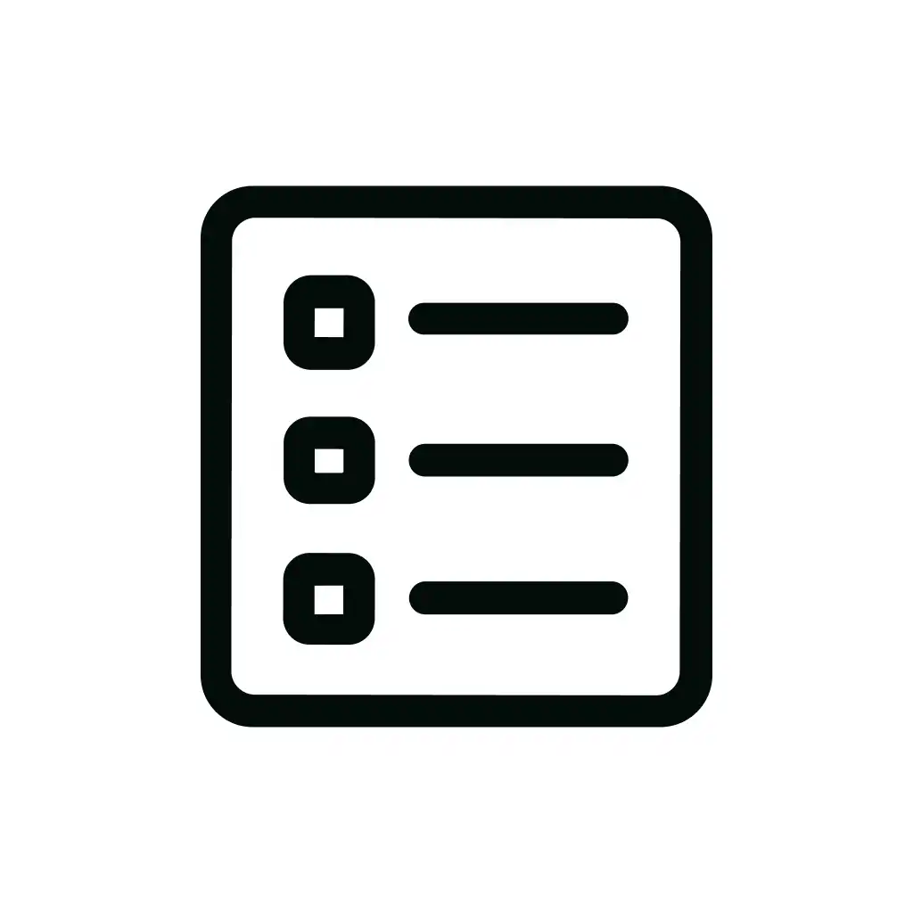 Minimalist Outline Checklist Task List Document Icon
