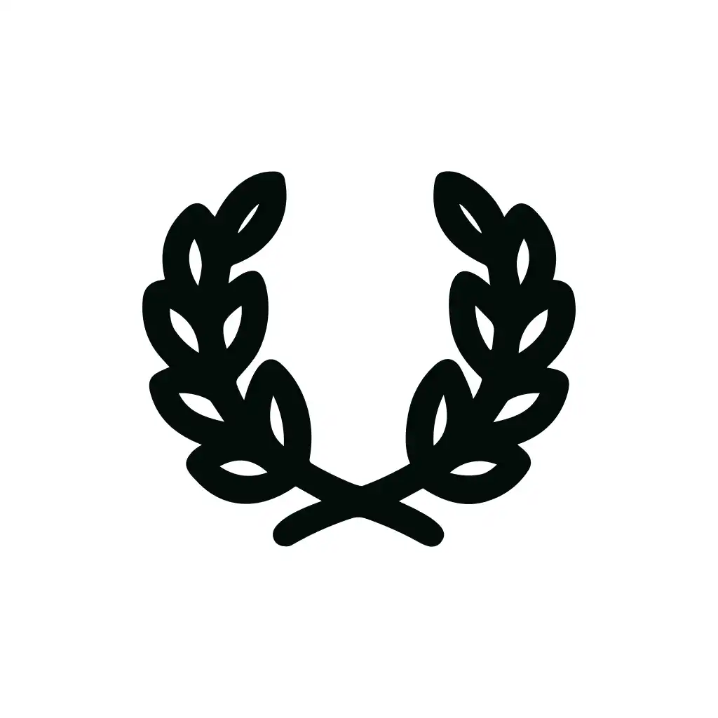 Simple Handdrawn Laurel Wreath Branch Minimalist Line Style Icon