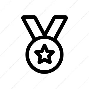 Simple Outline Star Medal Award Achievement Icon