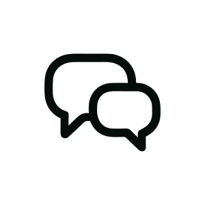 Simple Black Outline Speech Bubble Chat Icon