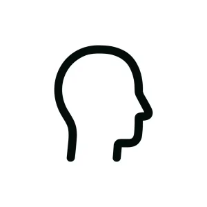 Minimalist Outline Human Head Profile Silhouette Shape Icon