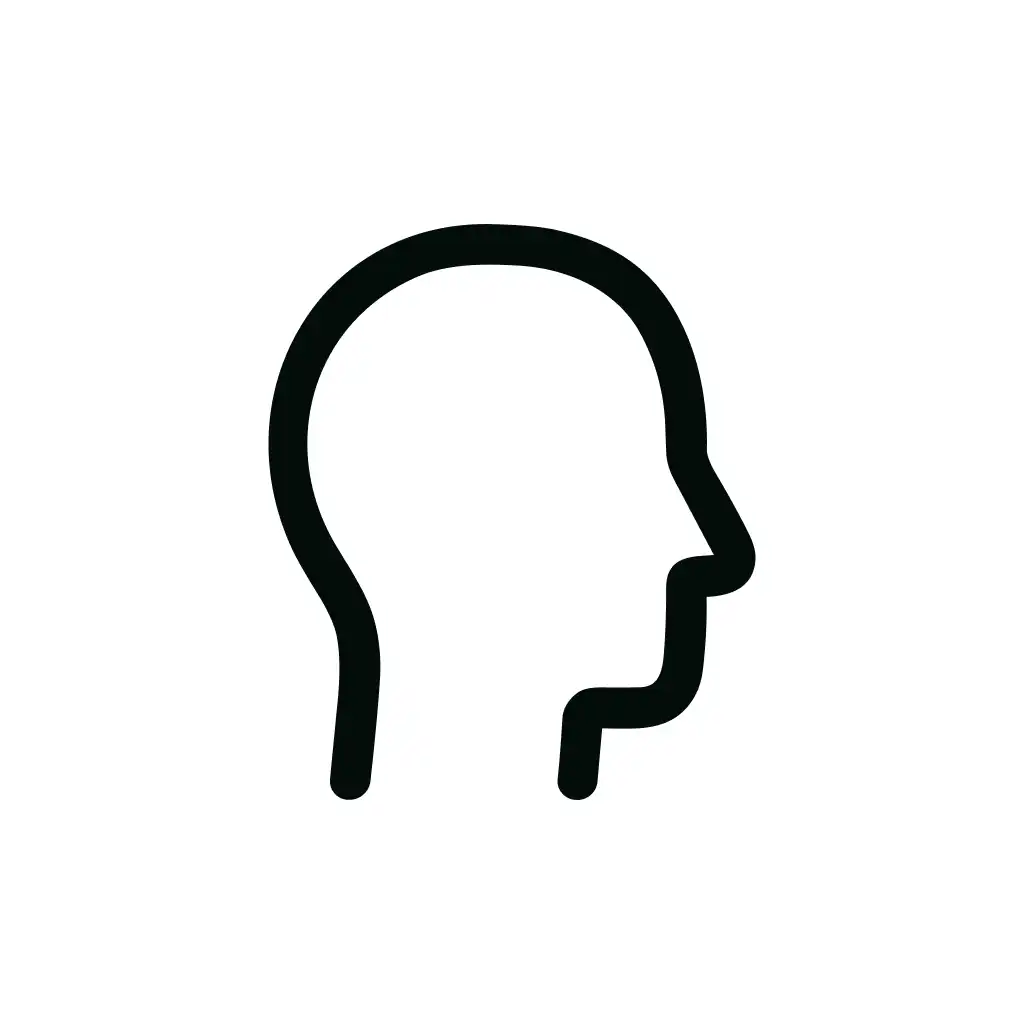 Minimalist Outline Human Head Profile Silhouette Shape Icon