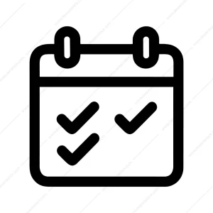 Simple Outline Schedule Checkmark Calendar Appointment Icon