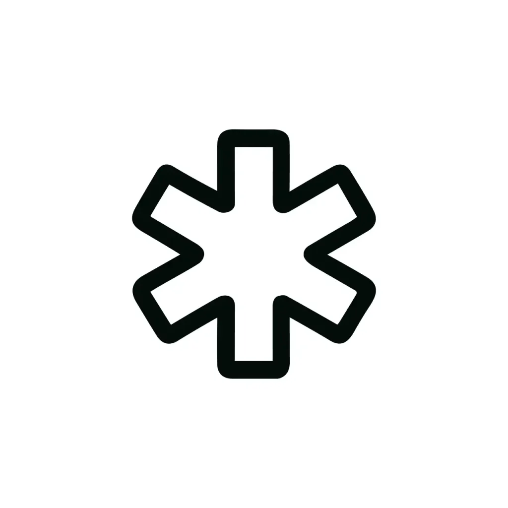 Minimalist Outline Star of Life Symbol Icon Graphic Design Element