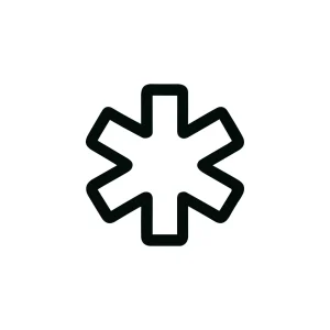 Minimalist Outline Star of Life Symbol Icon Graphic Design Element