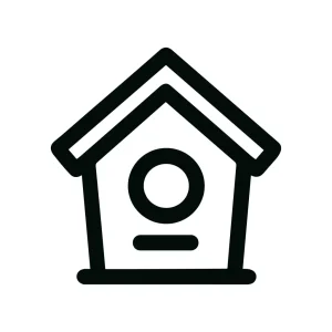 Simple Outline Birdhouse Residence Minimalist Style Symbol Icon
