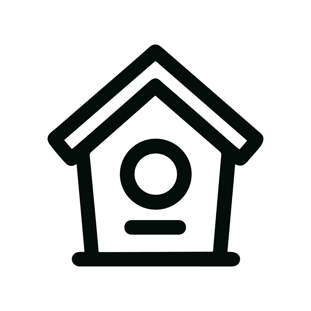 Simple Outline Birdhouse Residence Minimalist Style Symbol Icon