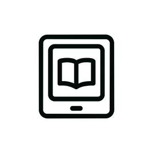 Simple Line Drawing Ebook on Tablet Device Symbol Shape Icon