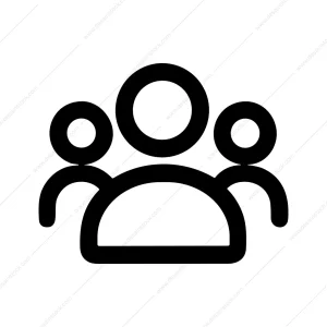 Simple Bold People Group Outline Membership Icon