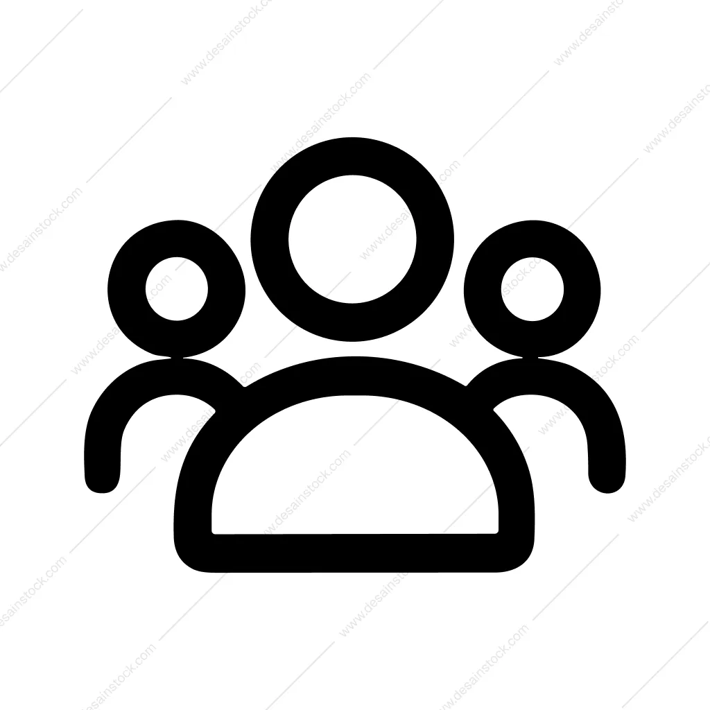 Simple Bold People Group Outline Membership Icon