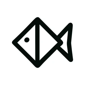 Simple Outline Square Fish Marine Animal Icon
