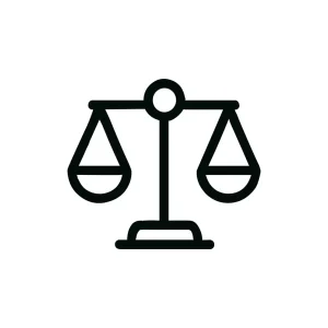 Outline Minimalist Balance Scale Legal Justice Line Icon