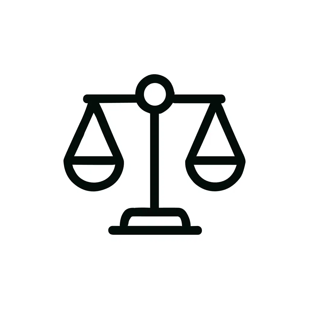 Outline Minimalist Balance Scale Legal Justice Line Icon