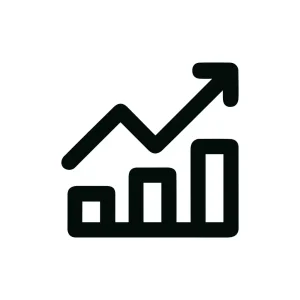 Simple Line Style Growth Chart Symbol Rising Arrow Direction Icon