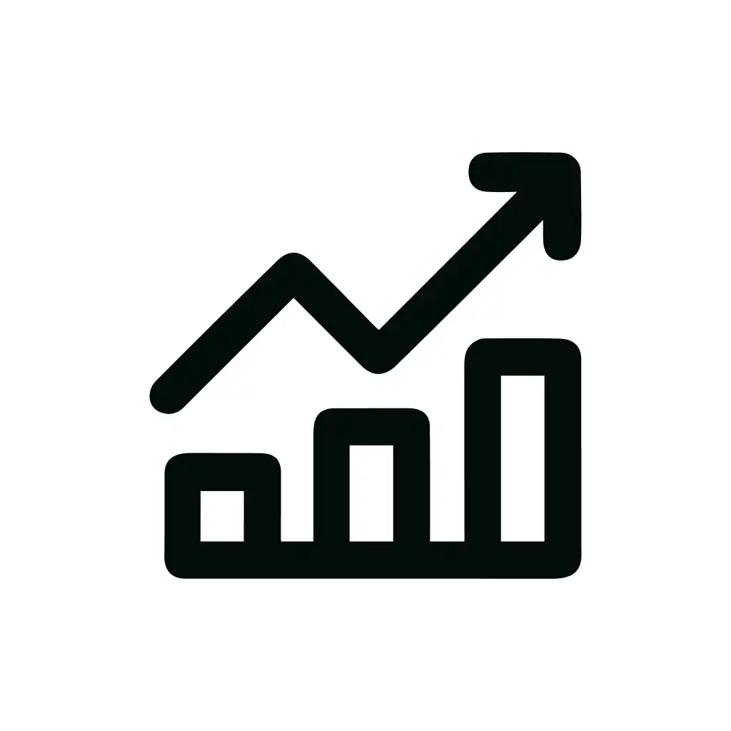 Simple Line Style Growth Chart Symbol Rising Arrow Direction Icon