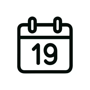 Outline Simple Date Calendar Day Nineteen Icon Graphic Element