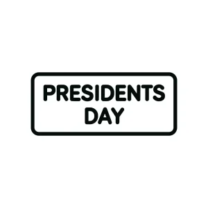 Minimalist Outline Presidents Day Sign Design Graphic Illustration