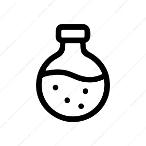 Minimalist Outline Flask Liquid Science Simple Icon