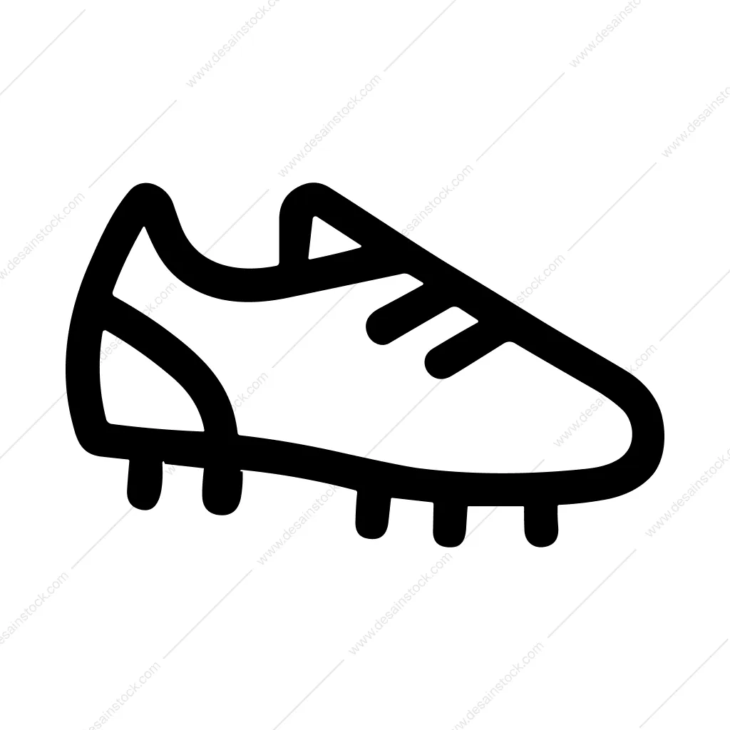Simple Handdrawn Football Boot Outline Sport Item