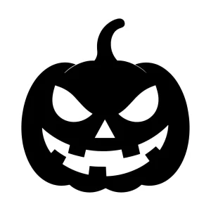 Silhouette Spooky Pumpkin Jack O Lantern Illustration