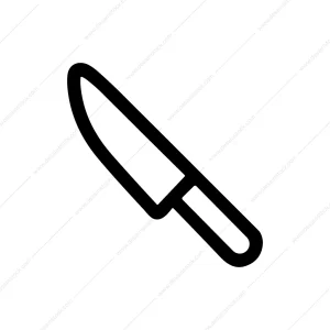Simple Outline Kitchen Knife Utensil Food Icon