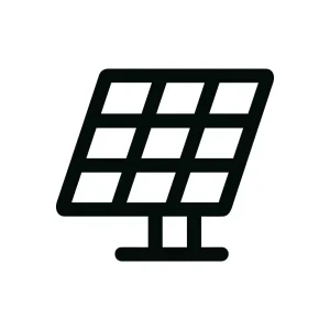 Simple Line Solar Panel Energy Saving Icon