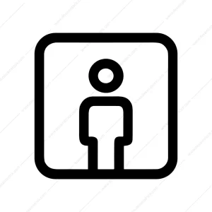 Simple Outline Person Square Frame User Interface Icon