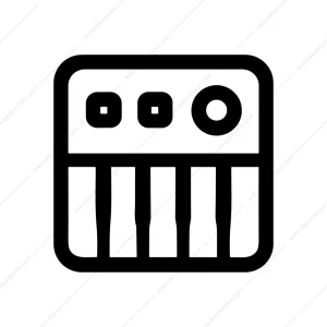 Minimalist Outline Synthesizer Sound Instrument Electronic Keyboard Icon