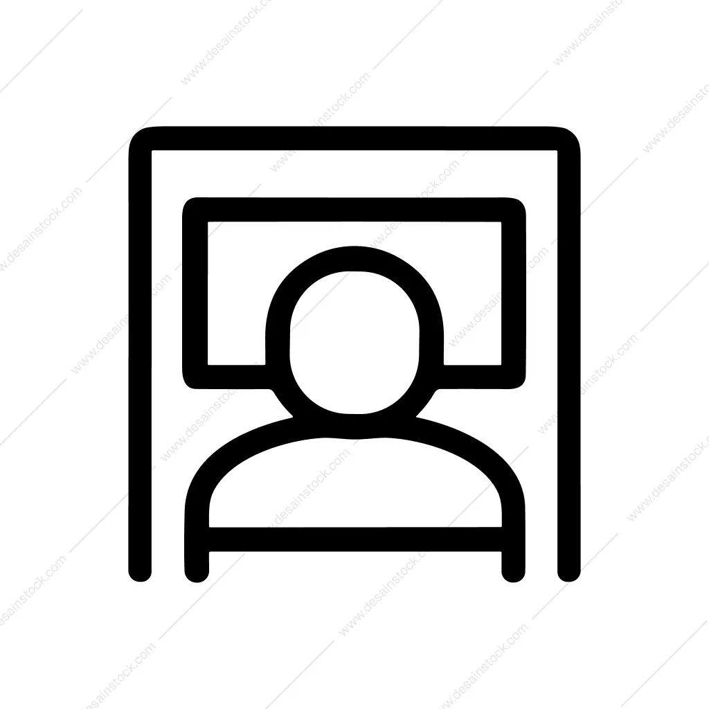 Outline Minimalist Sleeping Person Simple Bed Icon