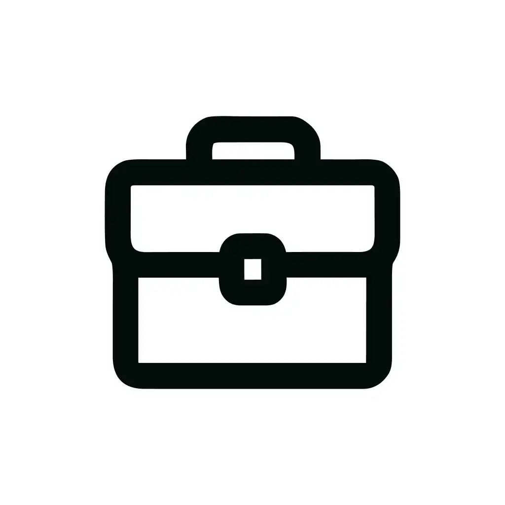 Outline Minimalist Briefcase Handle Document Bag Business Icon