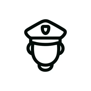 Minimalist Outline Policeman Illustration Professional and Security Occupation Job Icon