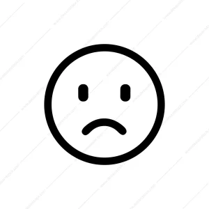 Simple Outline Sad Face Negative Emotion Icon