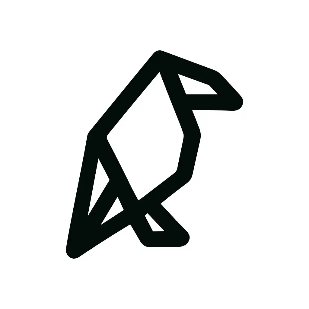 Minimalist Line Geometric Bird Abstract Shape Icon