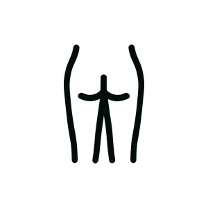 Minimalist Line Drawing Female Figure Icon Simple Body Shape Symbol