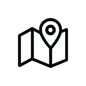 Simple Outline Folded Map Pointer Navigation Symbol Icon