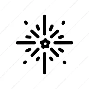 Black Line Simple Firework Celebration Sparkle Icon