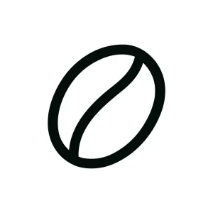 Simple Outline Single Coffee Bean Line Art Minimalist Icon