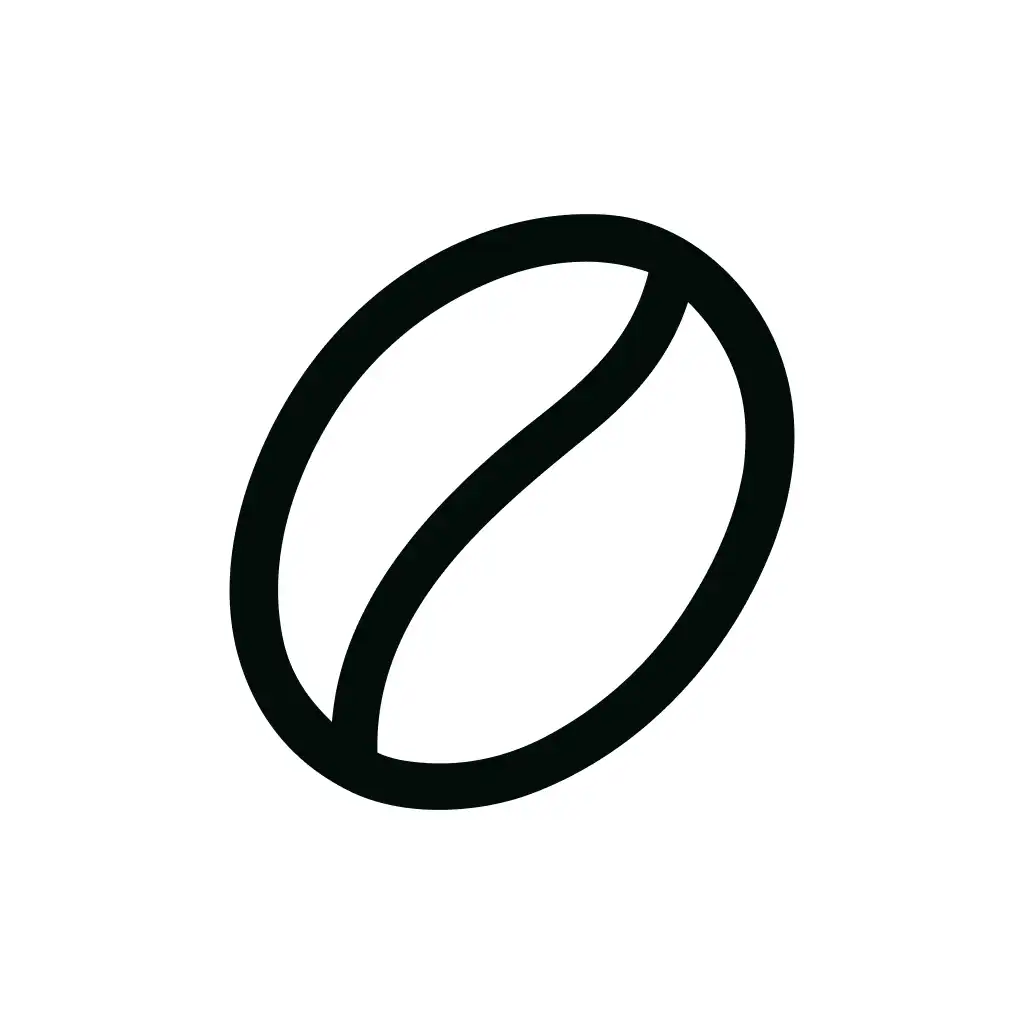Simple Outline Single Coffee Bean Line Art Minimalist Icon