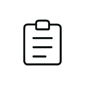Simple Outline Style Clipboard with Lines Icon Design Element