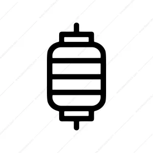 Minimalist Outline Chinese Lantern Decoration Asian Icon
