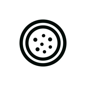 Simple Outline Circle with Dots Inside Shape Food Icon