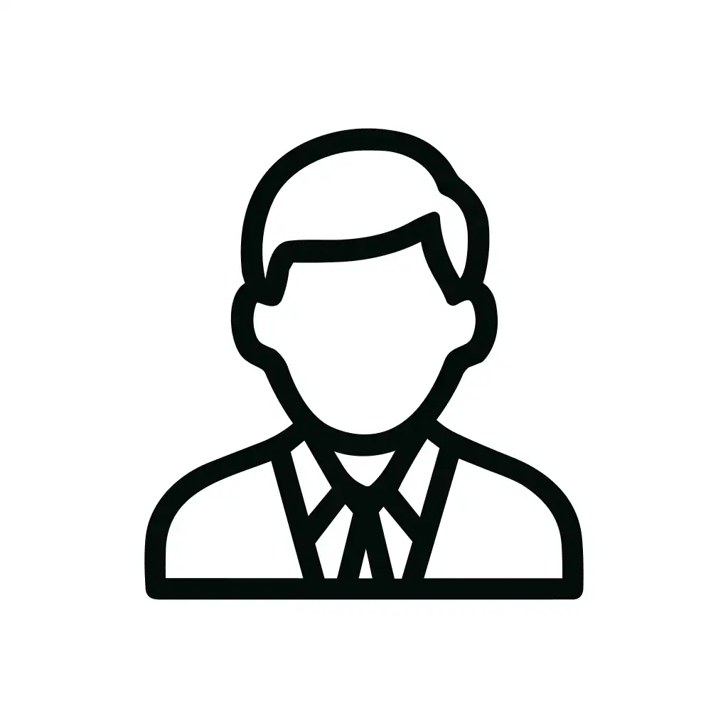 Minimalist Outline Businessman Avatar Profile User Icon