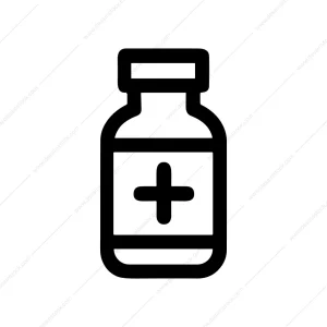Outline Bold Pill Bottle Healthcare Medicine Icon