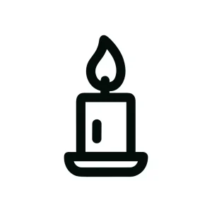 Outline Simple Burning Candle Isolated Shape Line Icon