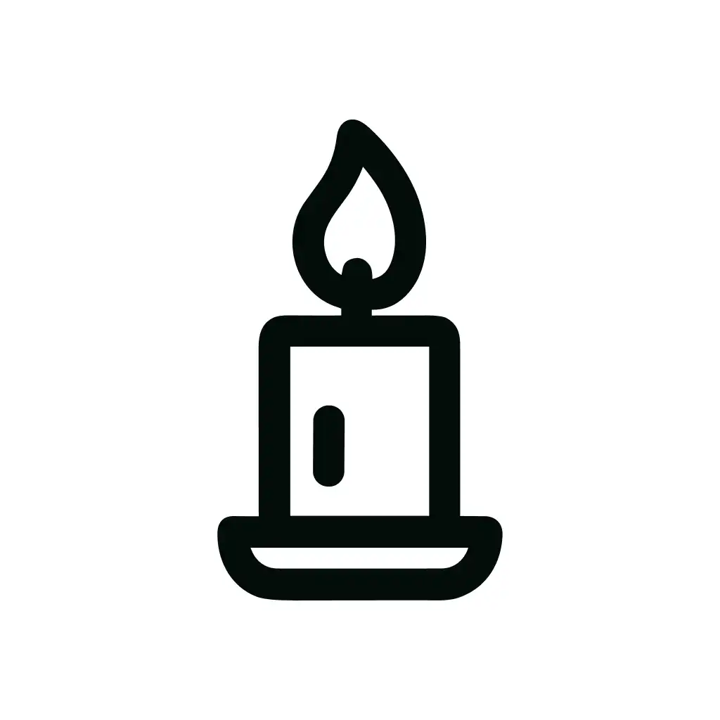 Outline Simple Burning Candle Isolated Shape Line Icon