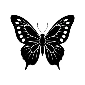 Silhouette Detailed Butterfly Insect Wing Nature Beauty Illustration