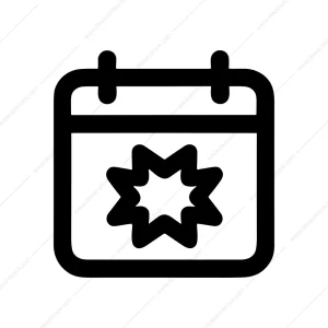 Simple Outline Event Starburst Calendar Date Icon