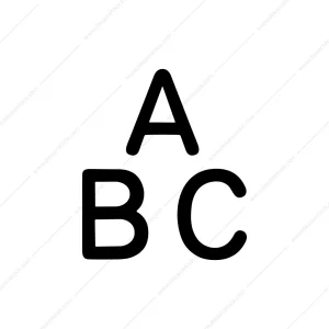 Simple Black Initial Letter A B C Icon