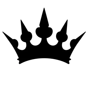 Simple Black Silhouette Sharp Crown Shape Graphic