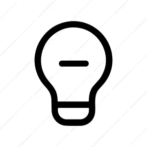 Simple Line Minus Lightbulb Sign Symbol Icon